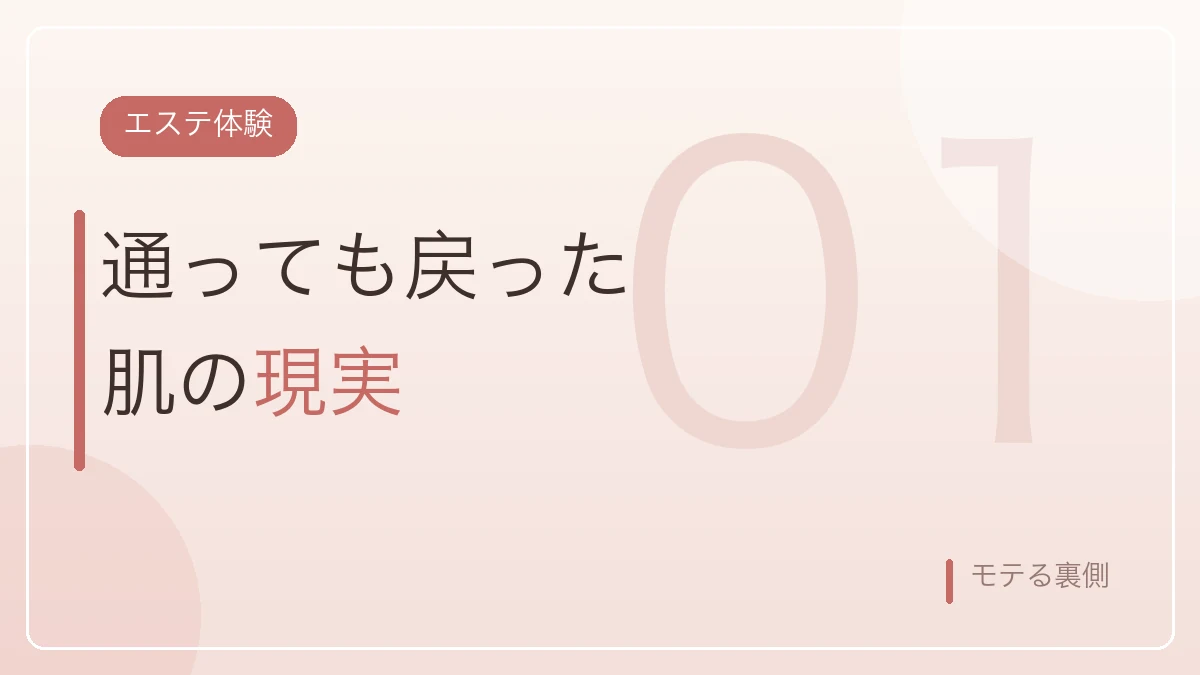 エステに通っても肌の状態が戻ってしまった実体験を示すバナー画像