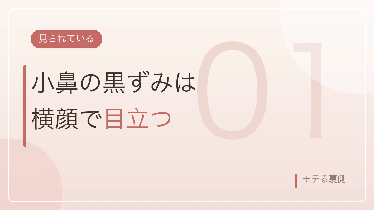 小鼻の黒ずみは横顔で目立つことを示すバナー画像