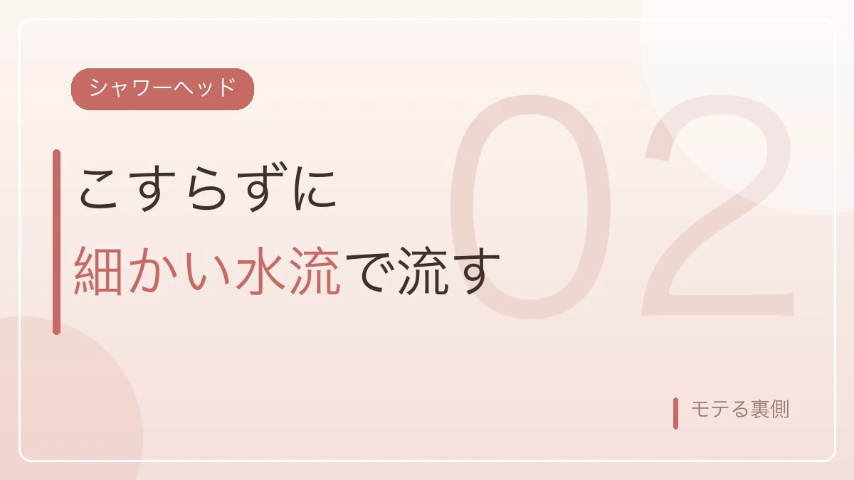 こすらずに細かい水流で流す毛穴ケアを示すバナー画像