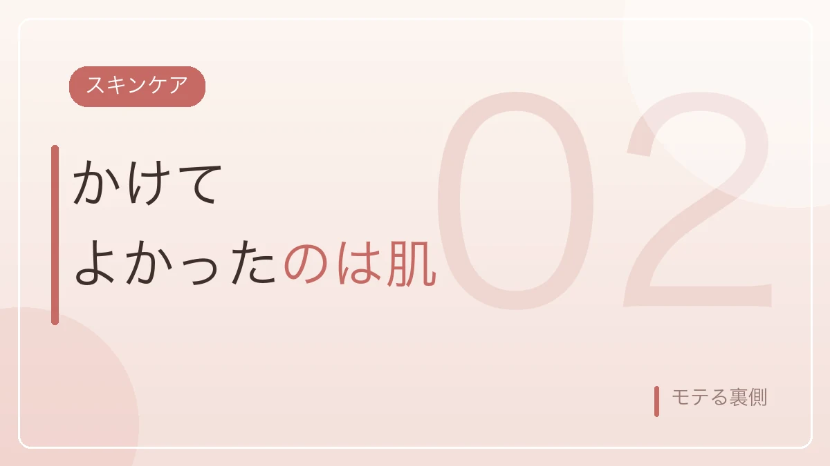 かけてよかったのはスキンケアだったことを示すバナー画像